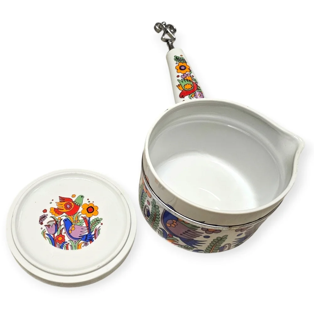 Vintage Royal Crown Porcelain Ovenware Paradise Bird Sauce Pot With Lid